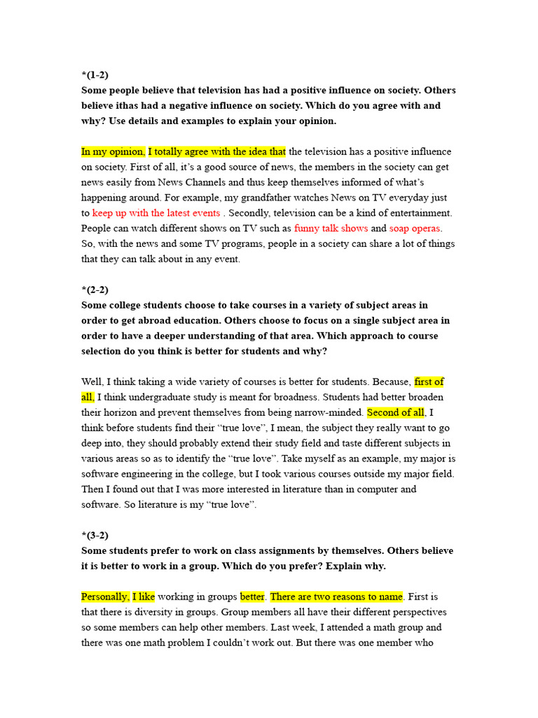 Speaking Task1 Pdf