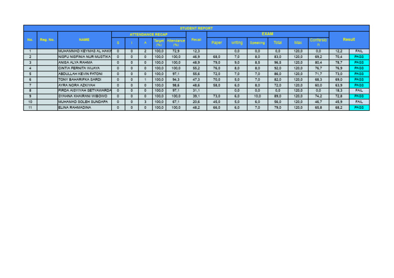 Student Performance Summary | PDF