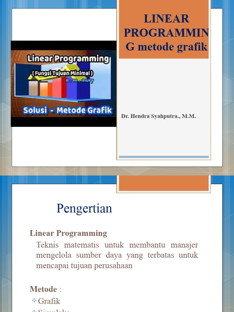 Linear Programming - Metode Grafik | PDF