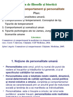 Catedra de Filosofie Și Bioetică: Tema nr.2: Comportament Şi Personalitate