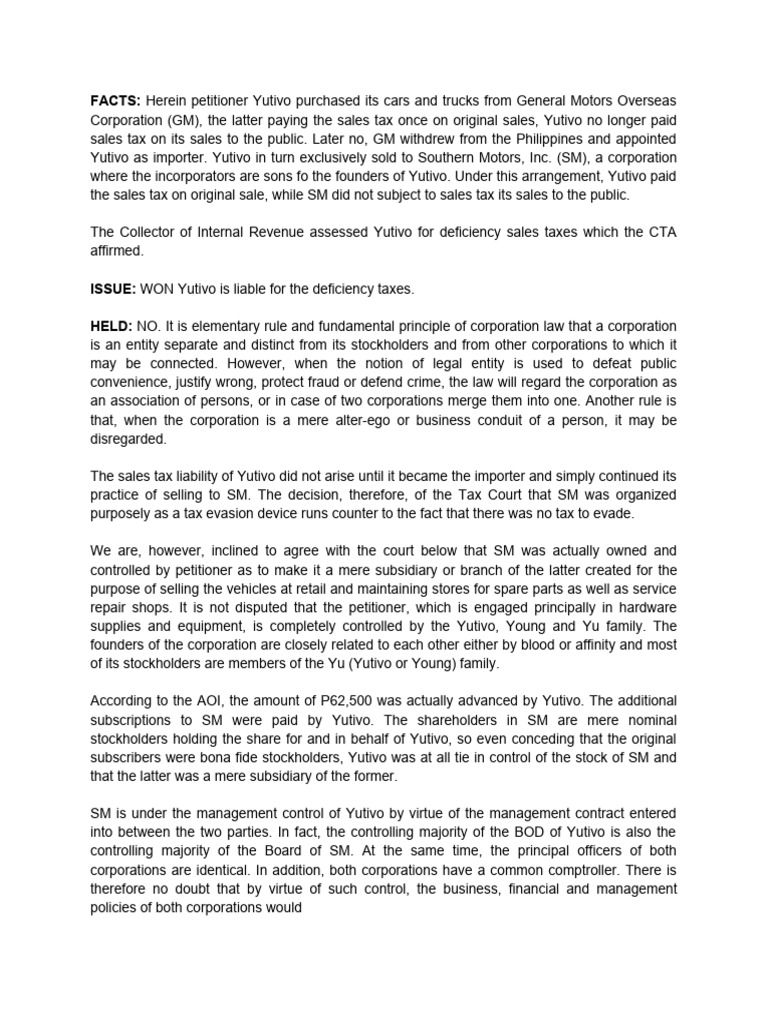 Yutivo and sons vs cta 1 scra 160 digest pdf