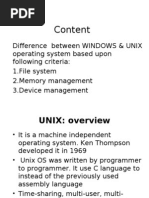 Diffrence Between Windows and Unix