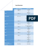 11.2 Excel Shortcuts