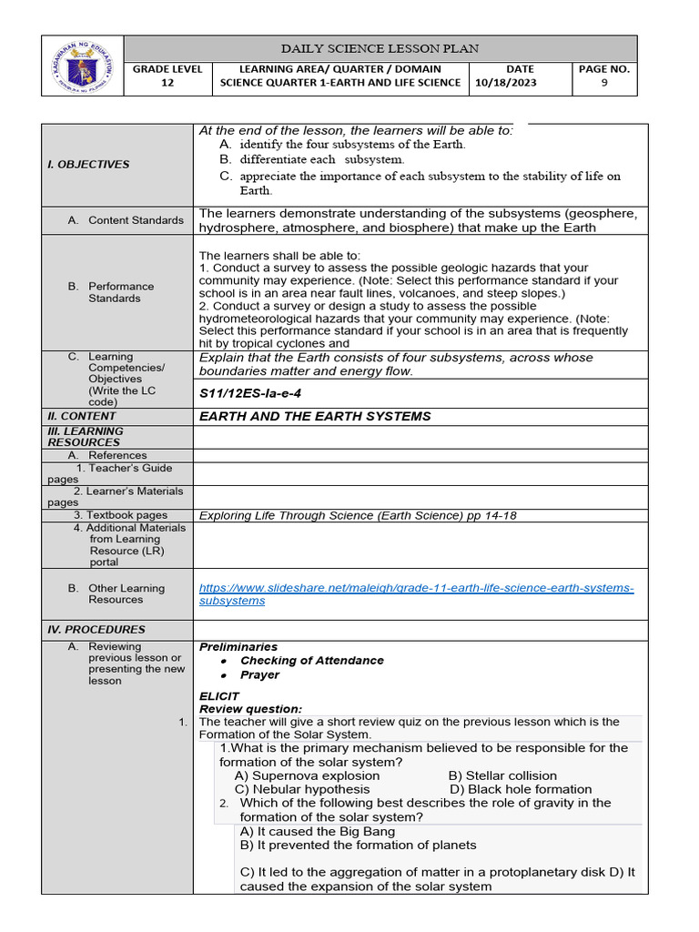 Earth Subsystem Pdf Earth Sciences Atmosphere Of Earth
