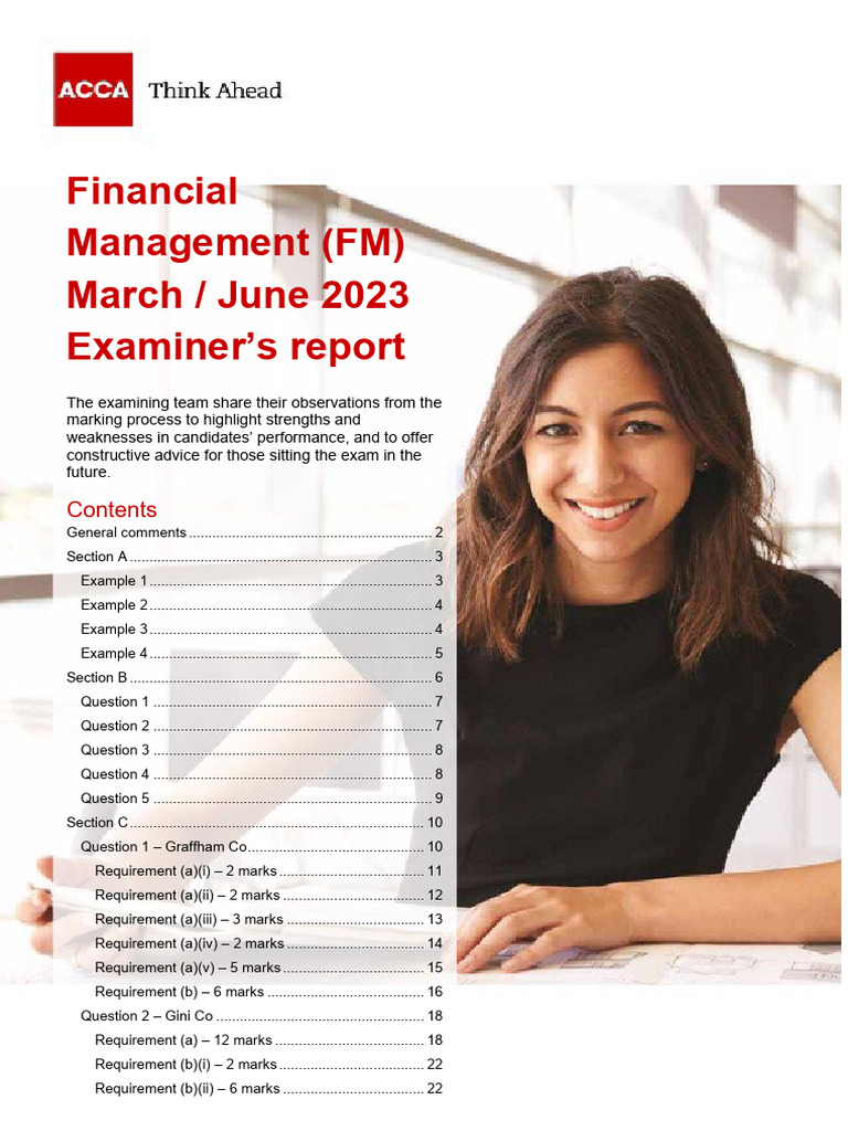 FM March/June 2023 Examiner's Report | PDF | Net Present Value ...