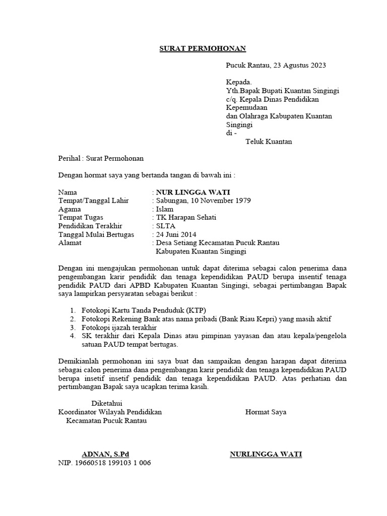 Surat Permohonan2 | PDF