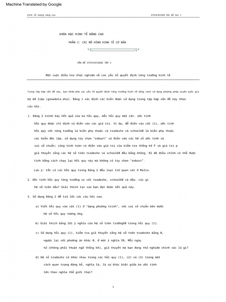 Stata Eview Problem Set 1 Pdf