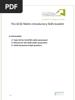 The GCSE Maths Introductory Skills Booklet