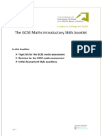 The GCSE Maths Introductory Skills Booklet