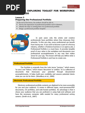 Lesson 5 Professional Portfolio