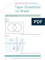 Unit 6 Past Paper Questions Resource Sheet