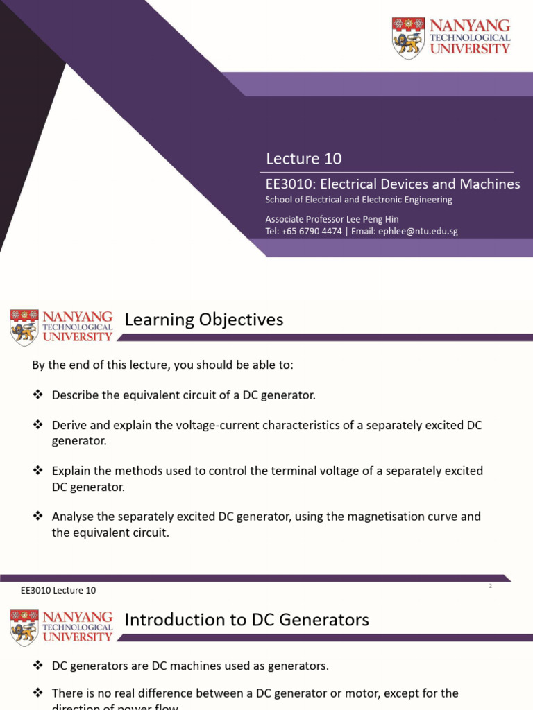 NTU EE2005 17S2 EE3010 PPT Devt Lecture10DCMachinery V2.3