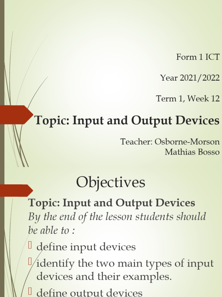 W12-Input & Output Devices | PDF