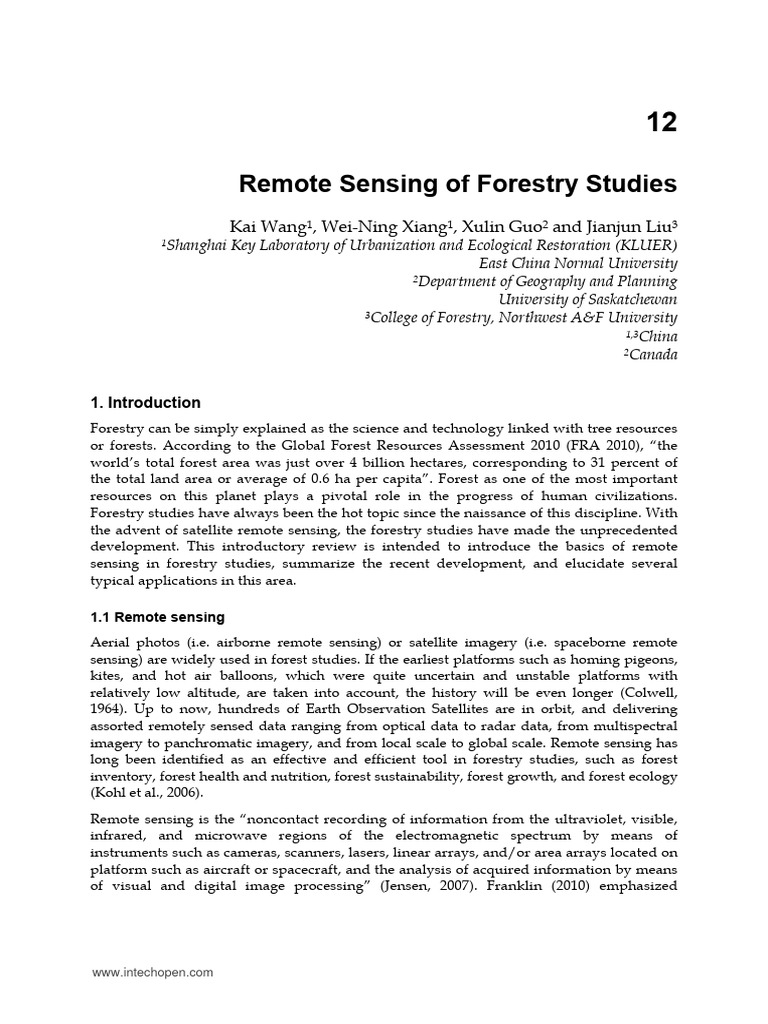 Remote Sensing in Forestry Studies | PDF | Satellite Imagery | Remote ...