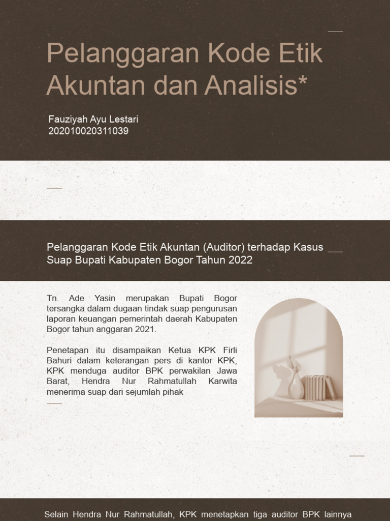Contoh Kasus Pelanggaran Kode Etik Profesi | PDF | Bisnis | Pengelolaan ...