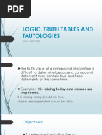 LOGIC - Truth Table and Tautology