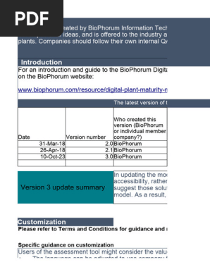 BioPhorum Digital Plant Maturity Model 3.0 | PDF | Computers