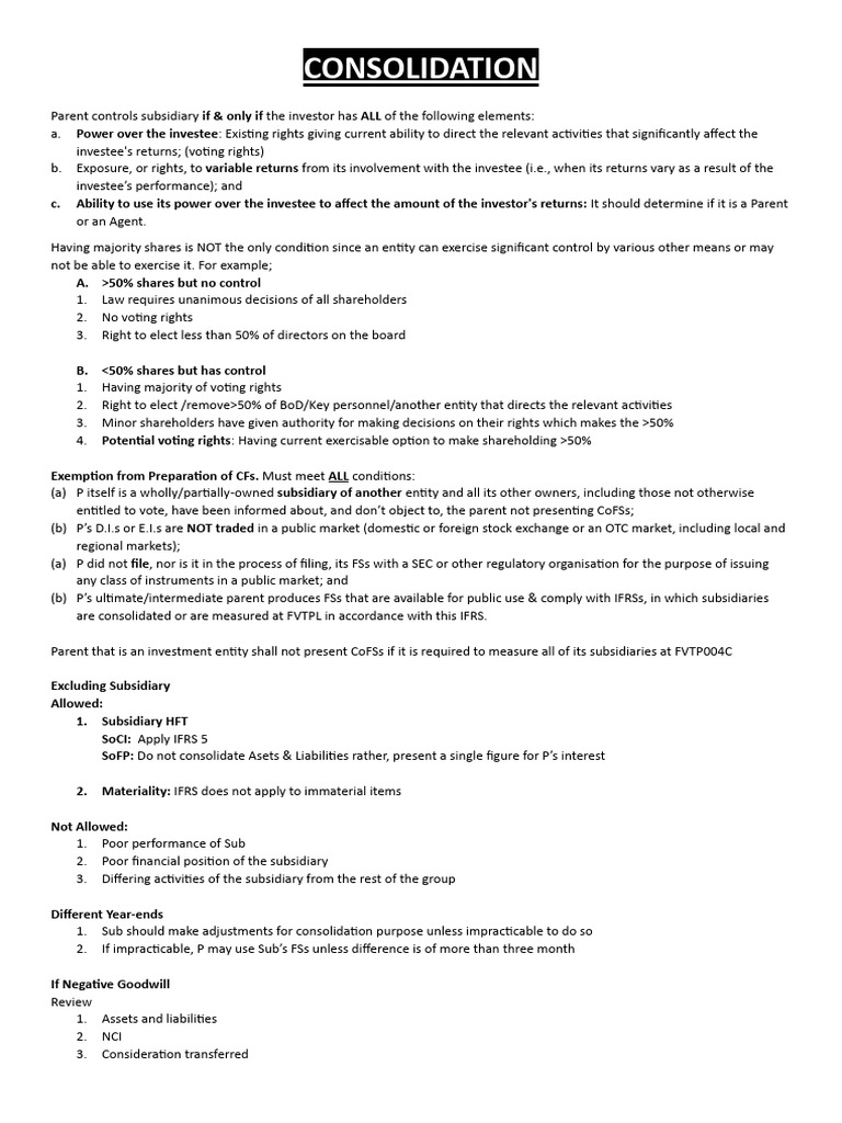 Consolidation PDF Subsidiary Investing