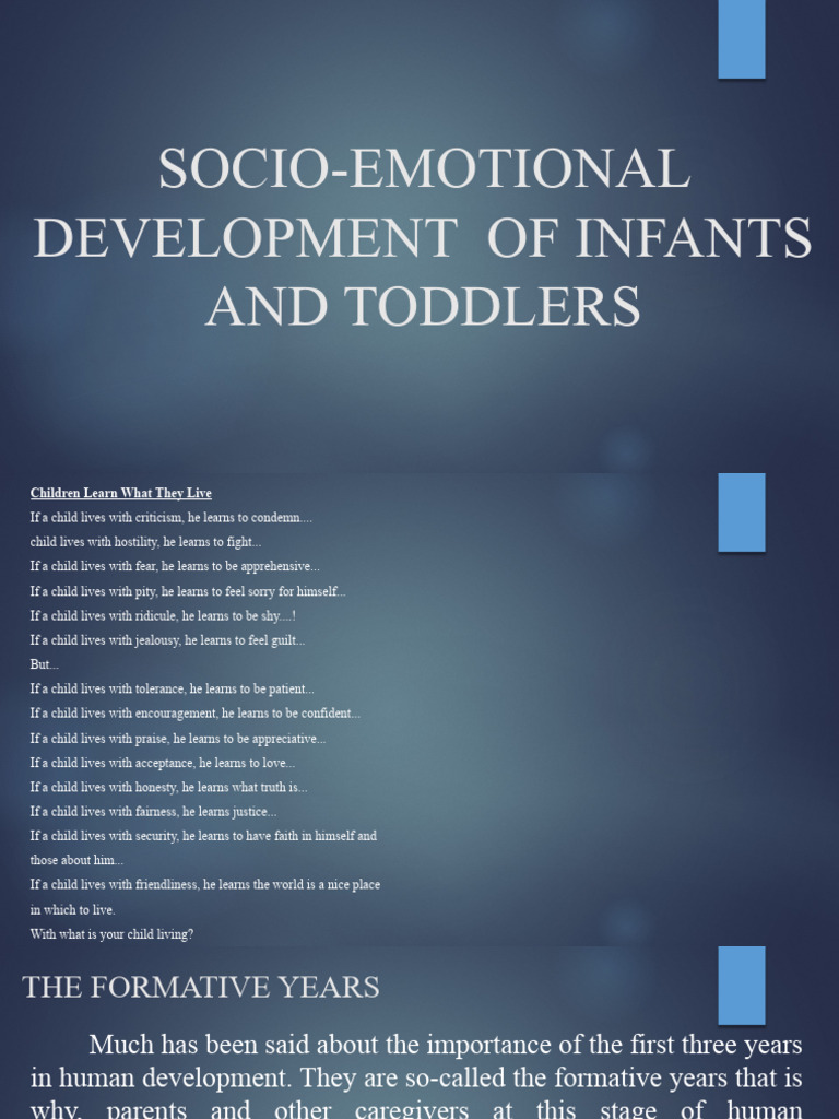 Socio Emotional Development of Infants and Toddlers | PDF