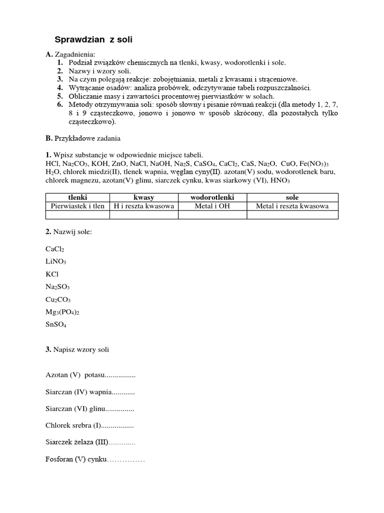 Sole Zadania Powtórzeniowe PDF