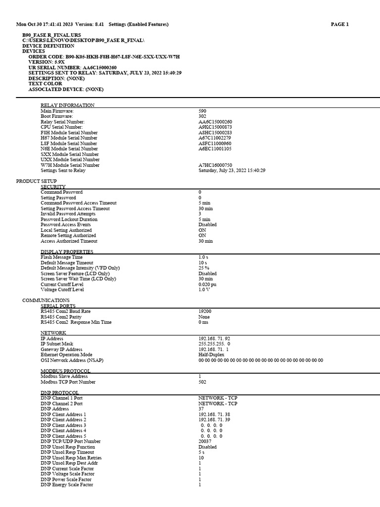 EnerVista UR Setup | Download Free PDF | Port (Computer Networking ...