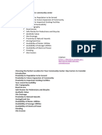 Site Selection Criteria For Community Center