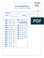 Hoja de Respuestas Ciencias Cierre 2023 5 Basico