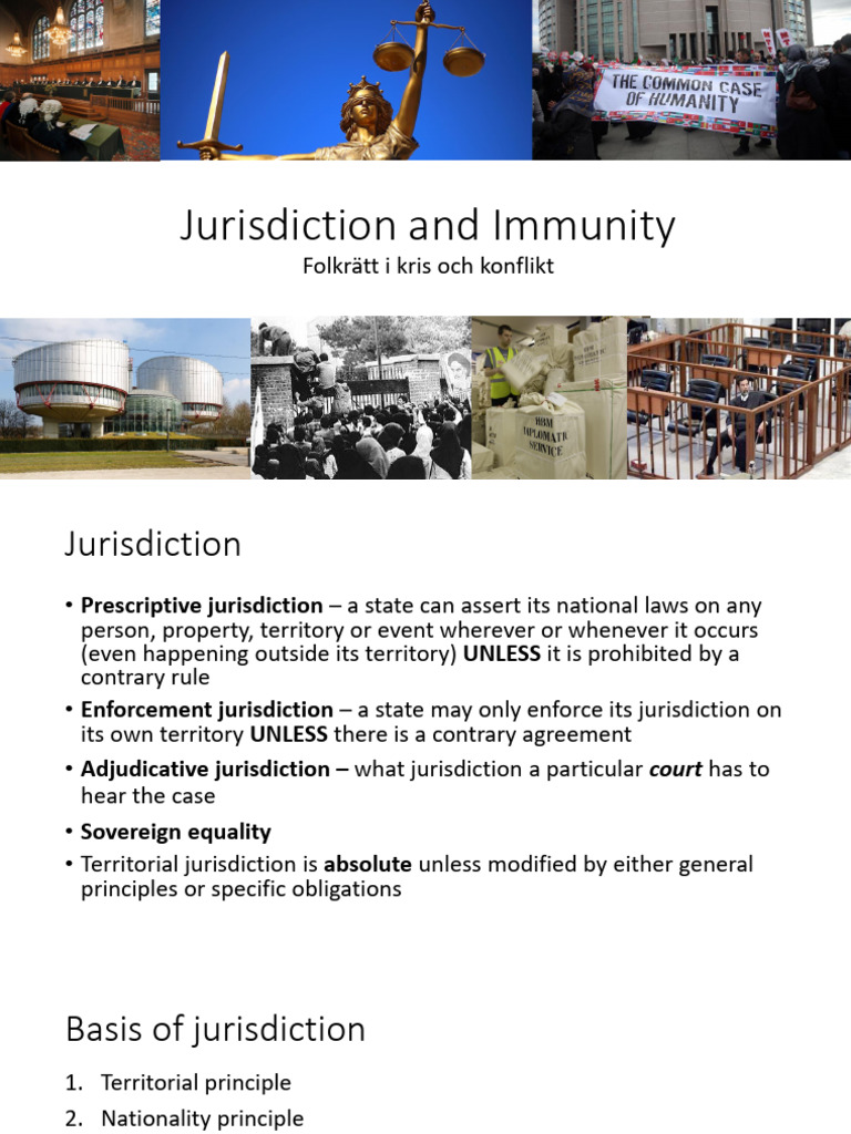 LECTURE 5 Jurisdiction and Immunity (2022) PDF