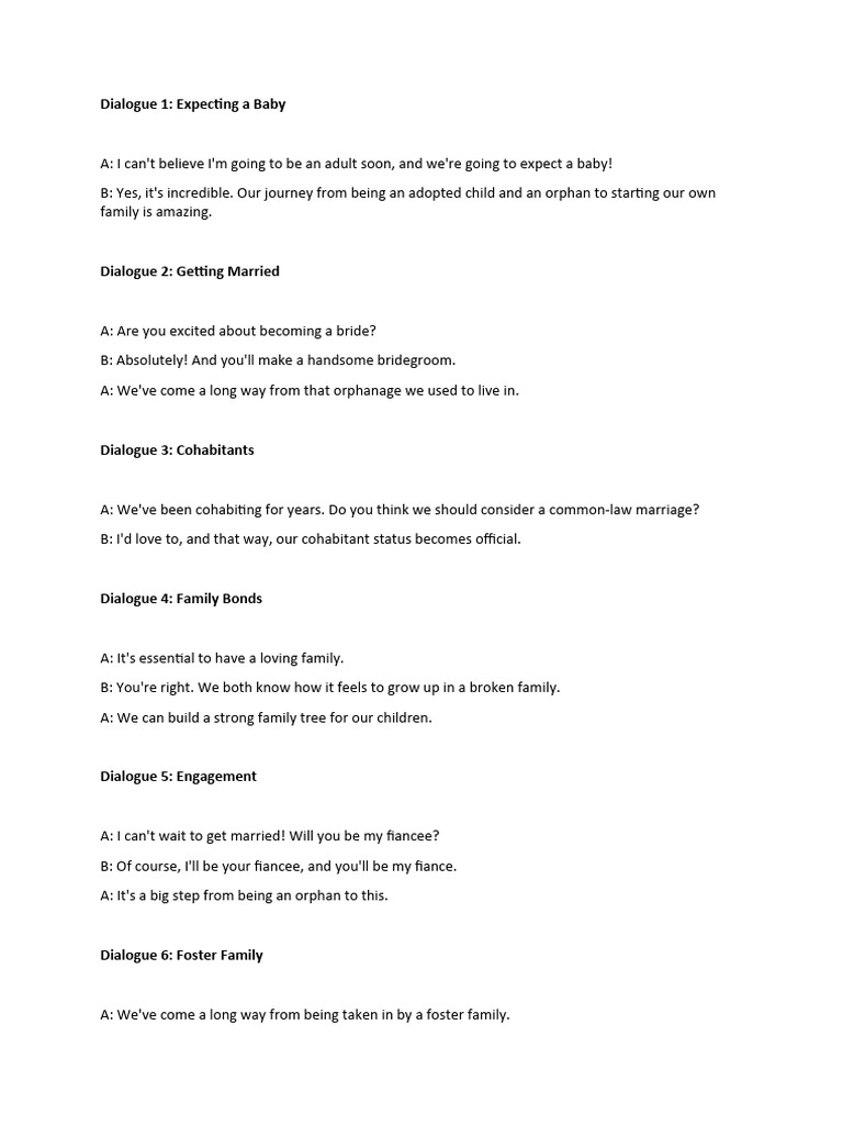 Short Dialogues Family PDF