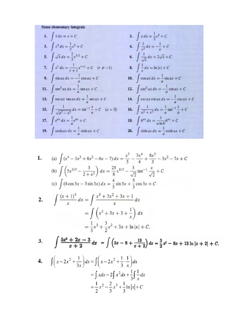 Integration Solved Problems For Final Exam | PDF
