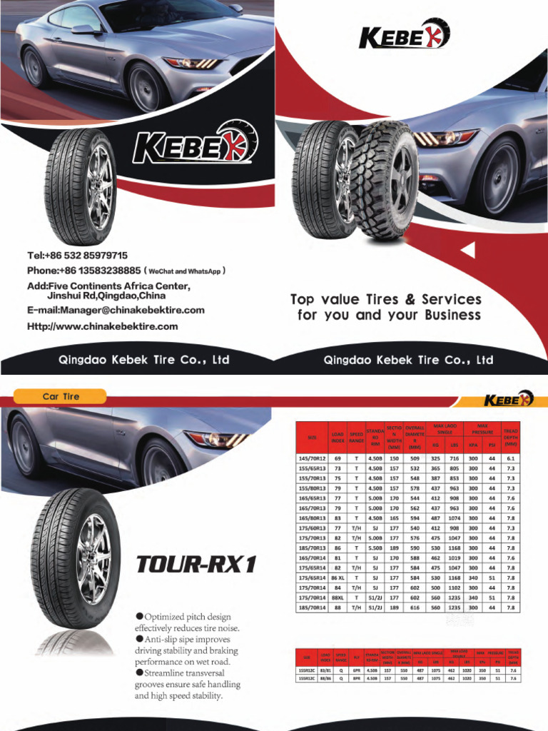 Car Tire Catalogue Pdf