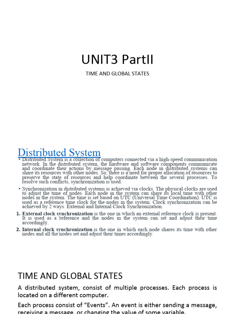 Unit3 Partii: Time and Global States | PDF | Distributed Computing ...