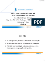 Bài 1 PHẦN 2 PHIÊN MÃ, DỊCH MÃ GẤP CUỘN PROTEIN