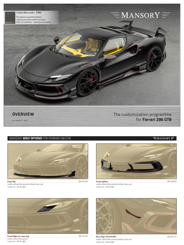 Ferrari 296 Overview | PDF