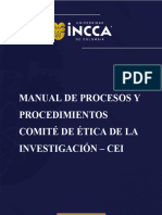 Manual de Procesos y Procedimientos Comité de Ética de La Investigación - CEI