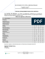 Centro Etnoeductivo Wiwa Shenzhawimaku: El Rector Del Establecimiento Educativo Certifica