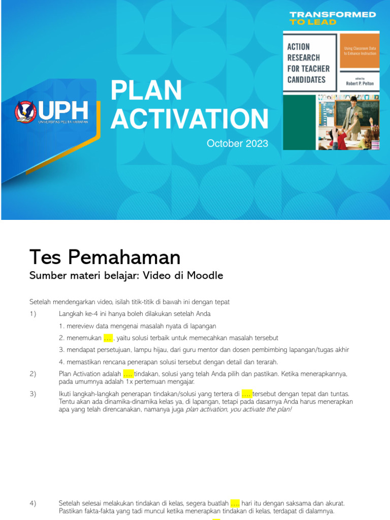 Panduan Aktivasi Rencana Tindakan | PDF