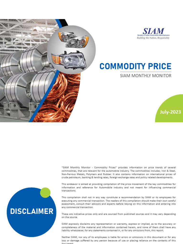 SIAM Commodity Price - Monthly Monitor Report - July 2023-1 | PDF