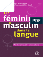 Le Féminin Et Le Masculin Dans La Langue