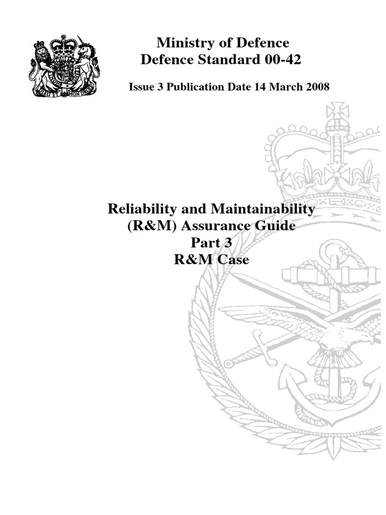 R&M Assurance Guide for Defence Standards | PDF | Reliability ...