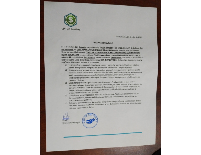 Declaracion Jurada Comprasal | PDF