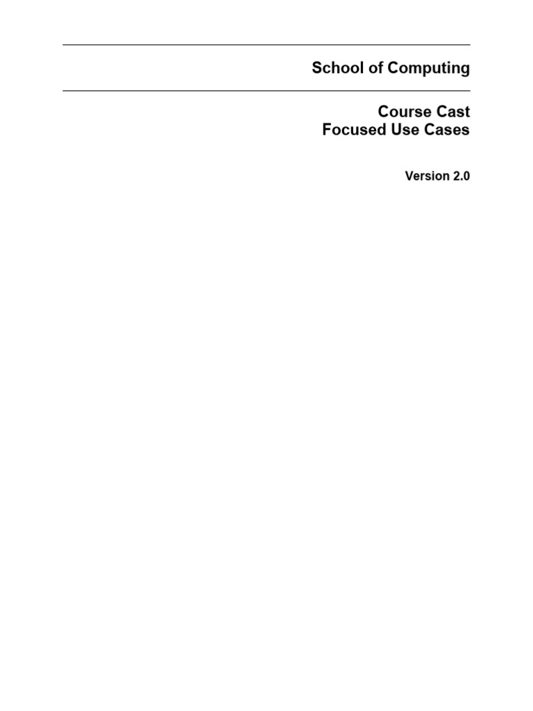 Course Cast Use Cases Overview | PDF | Use Case | Login