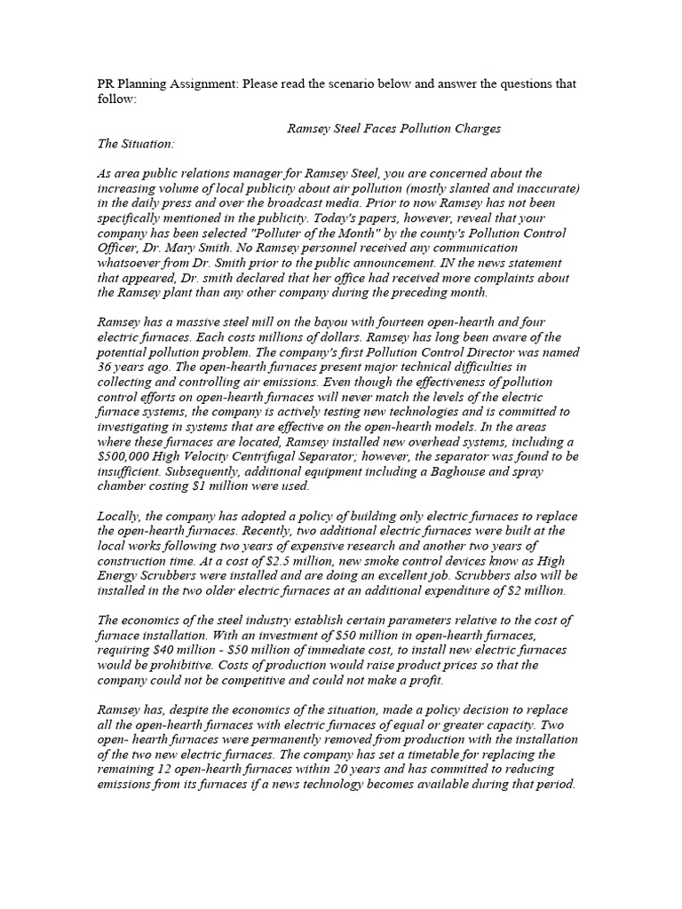 PR Planning Assignment | PDF | Law