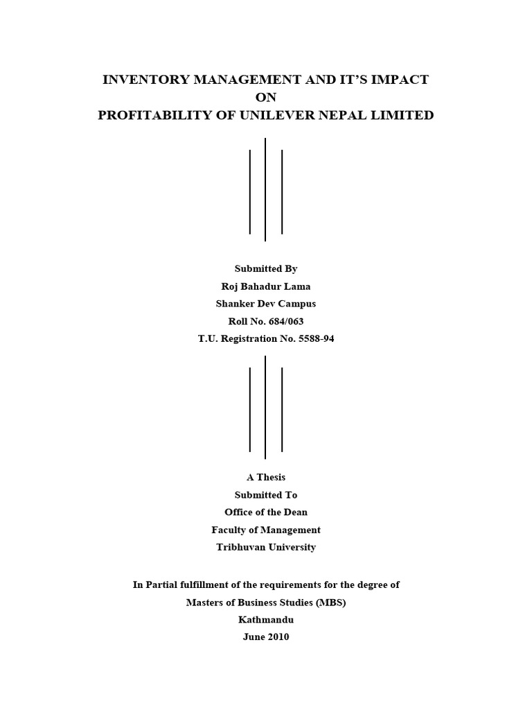Inventory Management's Impact on Unilever | PDF | Inventory | Stocks
