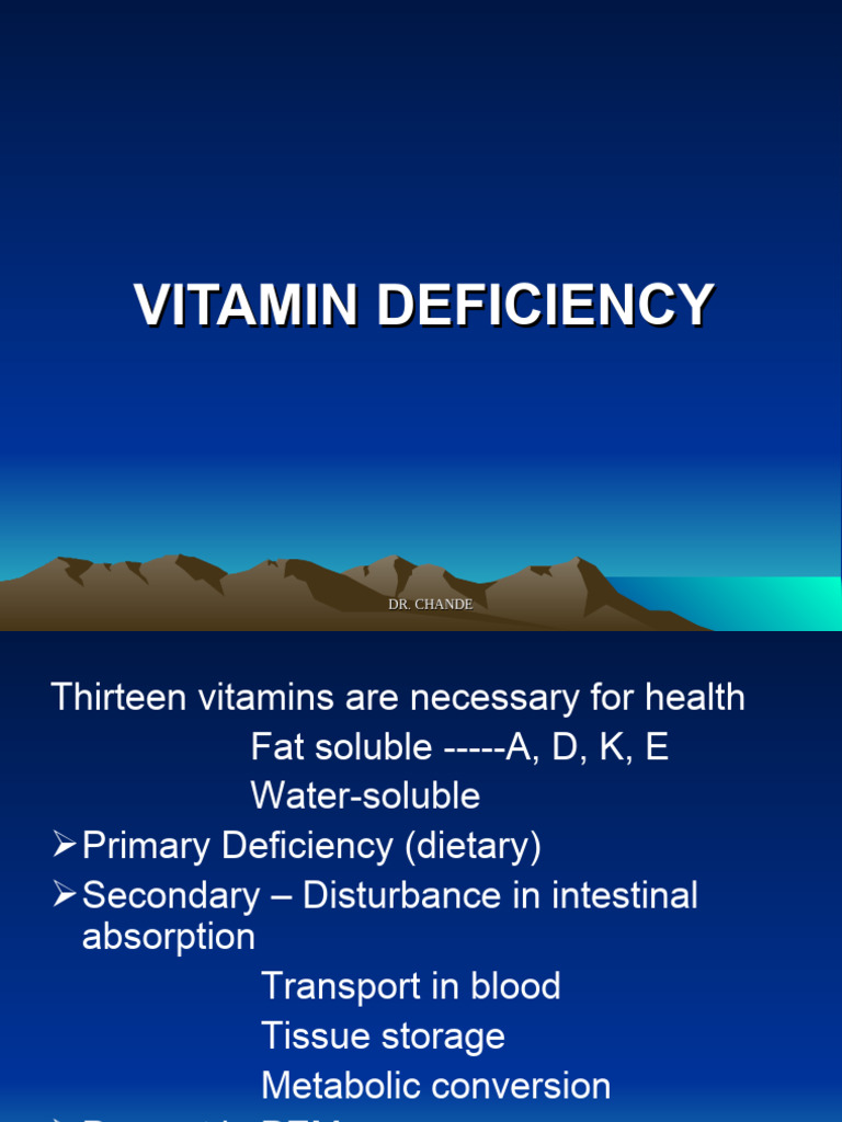 Vitamin Deficiency Overview and Effects | PDF | Vitamin A | Medical ...