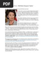 Nancy Pelosi - Wall Street's Option