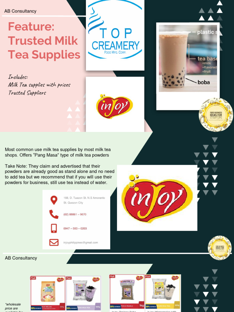 Milk Tea Supplies Suppliers With Prices PDF