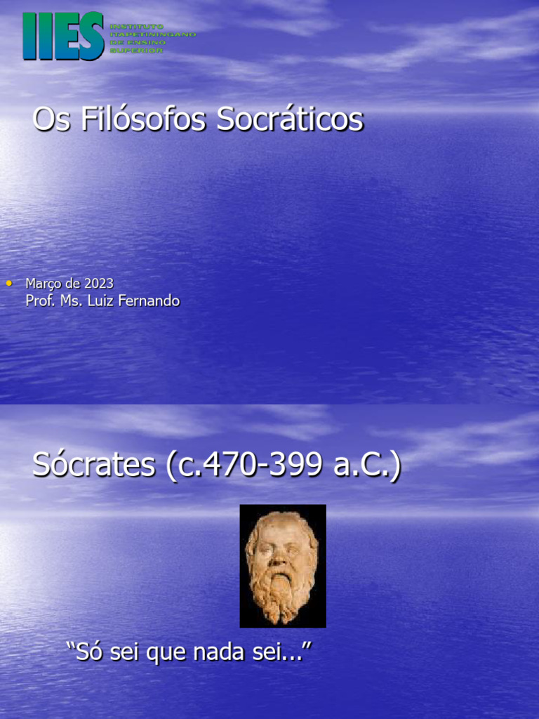 Filósofos Socráticos e suas Ideias | PDF
