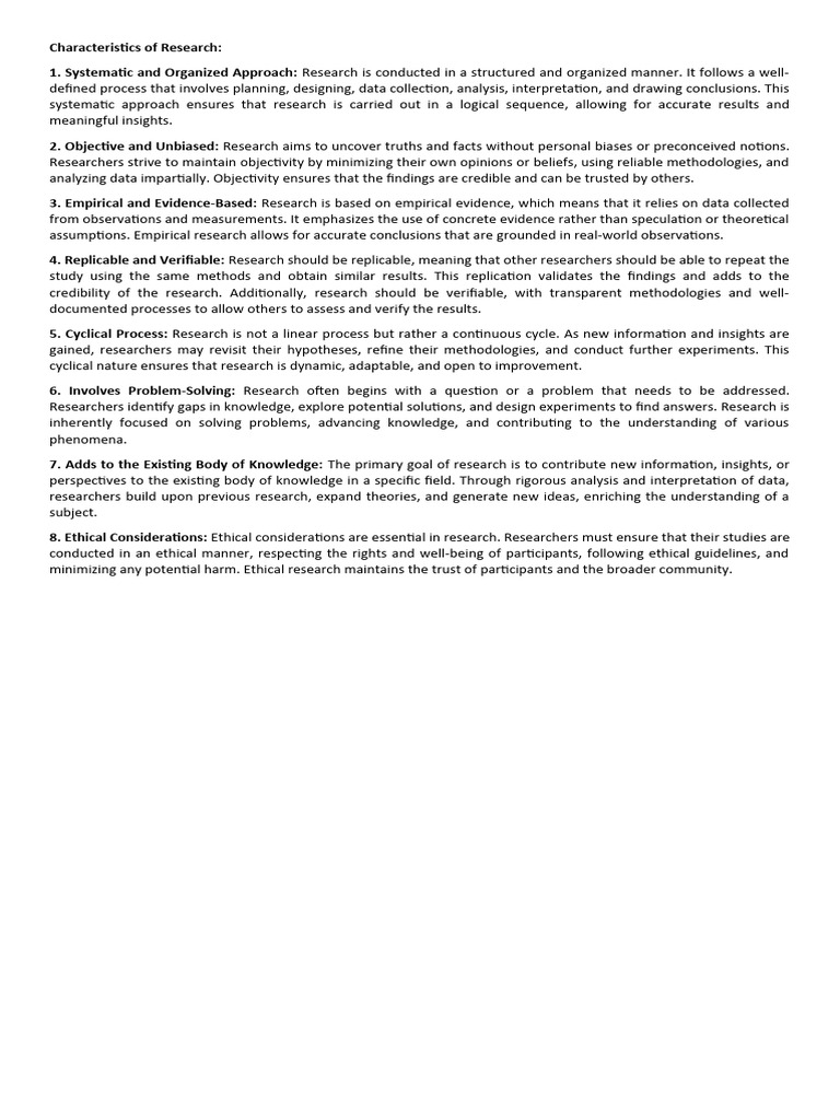 Characteristics of research pdf methodology scientific method