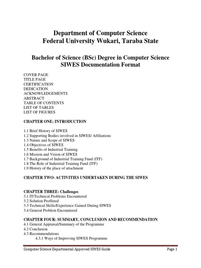 CSC Approved BSC SIWES Guide | PDF